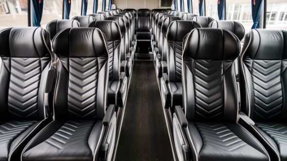 50 passenger charter bus inside hoboken
